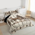 thumbnail image 3 of Homewish Animal Deer 3-Piece Full Size Comforter Sets for Female Men Teens,Brown Wheat Bedding Comforter Set,Jungle Wildlife Lightweight Bedding Sets,Retro Vintage Room Decor,Reversible, 3 of 8