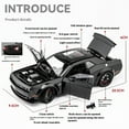 thumbnail image 4 of 1:24 Dodge Challenger Hellcat Redeye Alloy Diecast Car Model High Simulation Ornament Toy Sound & Light Pull Back Holiday Gifts Red Box, 4 of 6