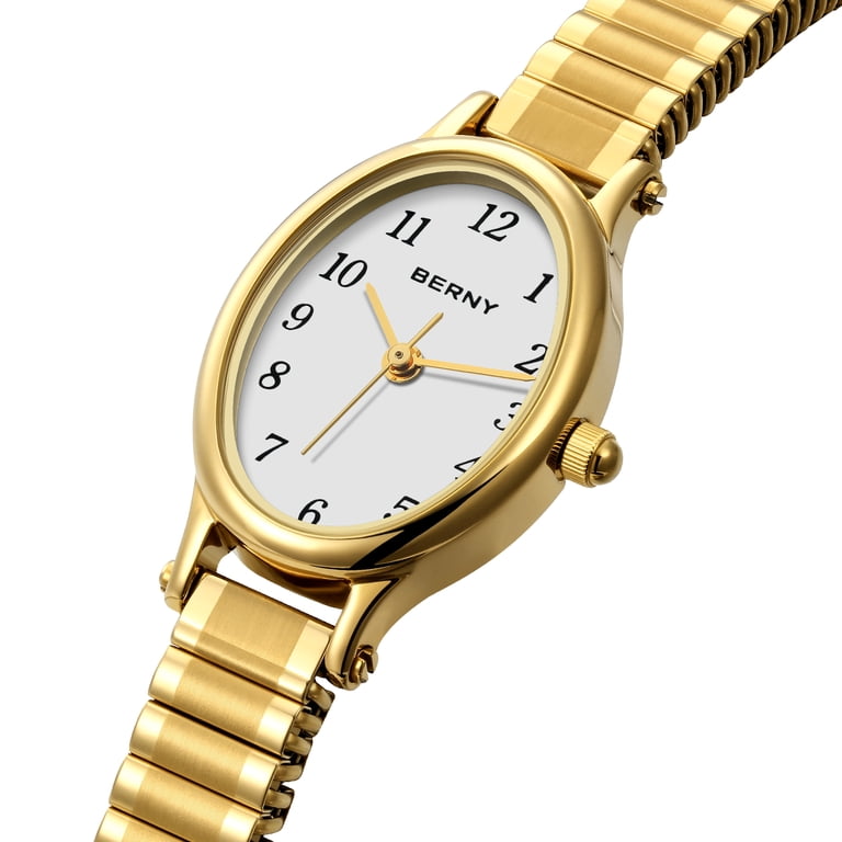 BERNY Small Gold Watches for Women, Dainty Luxury Oval Dial  display picture 1
