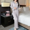 thumbnail image 2 of FAWUUDO Pajamas for Women Sets Soft Comfy Fluffy Pajama Ruffle Fleece Pullover 2 Piece Pjs Warm Plush Lounge Sleepwear, 2 of 6