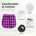 thumbnail image 4 of Gaeub Purple Black Buffalo Plaid Print Women's Athletic Shorts,High Waisted Running Shorts,Pocket Sporty Short,Gym Elastic Workout Shorts-X-Large, 4 of 7