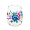 The Pioneer Woman Blue Floral 17.5 Ounce Stemless Wine Glass