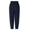 thumbnail image 5 of juhao Women's Capri Pants High Waist Drawstring Cinch Bottom with Button Loose Casual Trouser with Pockets Lightweight Solid Color Beach Pants, 5 of 5