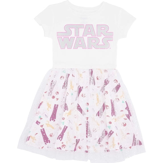 Star Wars Girls' Little Tulle Costume Dress (10/12-Large, Pink)