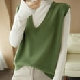 thumbnail image 5 of FAIWAD Women's Sleeveless V Neck Sweater Vest Solid Color Loose Pullover Knitwear Tank Tops, 5 of 5