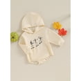 thumbnail image 3 of LMLYSoH Baby Halloween Sweatshirt Romper Funny Skeleton Print Long Sleeve Hooded Bodysuit Newborn Clothes, 3 of 9