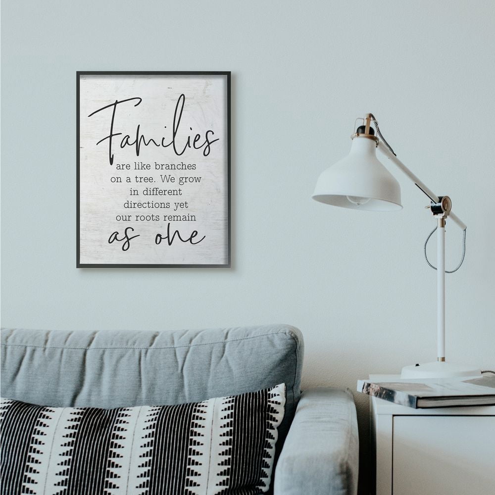 Stupell Industries As One Home Family Inspirational Word On Wood Texture Design Framed Giclee Texturized Art by Lettered and Lined