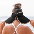 thumbnail image 4 of Womens Leopard Print Visor Sun Hat Large Brim Straw Cap Summer Beach Hat, 4 of 4