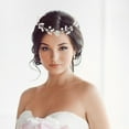 thumbnail image 6 of Homoyoyo Floral Leaf Plated Silver Bridal Hair Band Rhinestone Wedding Headpiece for Formal Occasions, 6 of 8