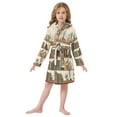 thumbnail image 6 of FORMRS Niños Bathrobe Unisex Hooded Robe Soft Plush Pajamas Sleepwear, Size 7-9T, Shelf Plants, 6 of 7