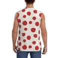 thumbnail image 4 of Lsque Abstract Red Polka Dot Print Men's Cotton Blend Sleeveless Muscle Shirts (S-3XL)- Moisture Wicking, Odor Protection, UPF 30+,Large, 4 of 8