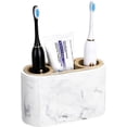 thumbnail image 1 of Shinowa Toothbrush Holder,Premium Toothbrush Organizer,Bathroom Storage Organizer for Electric Toothbrush, Toothpaste, Razor, Comb - Ink White, 1 of 8
