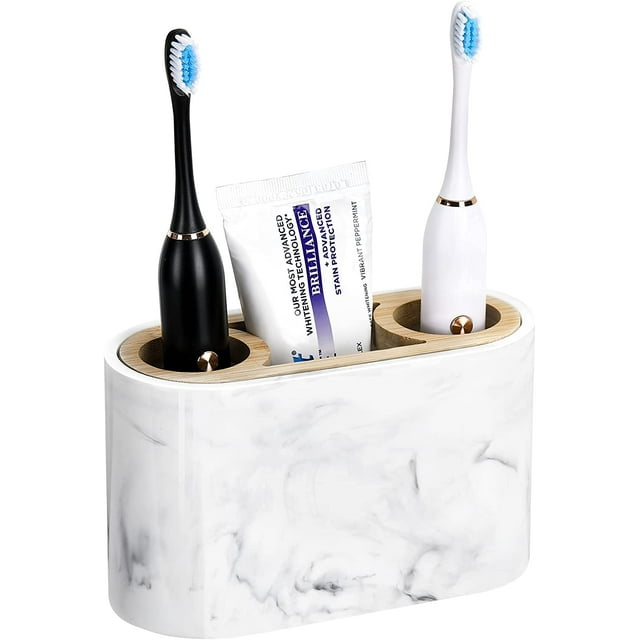 Shinowa Toothbrush Holder,Premium Toothbrush Organizer,Bathroom Storage Organizer for Electric Toothbrush, Toothpaste, Razor, Comb - Ink White