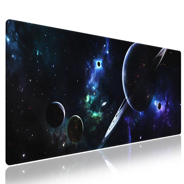 Alfombrilla de ratón Wknoon XXL, 80 x 30 cm, Space Planets, azul marino