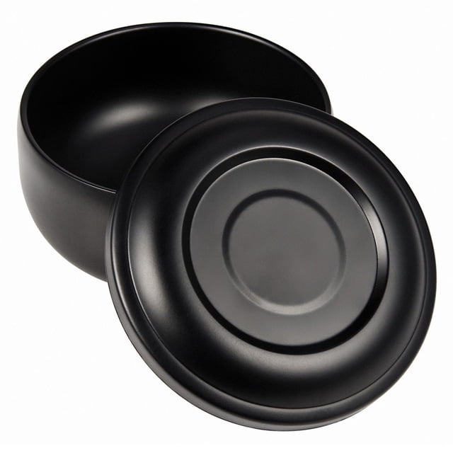 VONKY Bol à Raser en Acier Inoxydable avec Couvercle Tasse à Raser pour Grand-Père Père Hommes Jaune 110x65mm