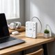 thumbnail image 4 of Enchufe múltiple con 6 tomas de corriente alterna, 2 puertos USB y 1 puerto USB-C: estación de carga inalámbrica para el hogar, la oficina y los viajes., 4 of 6