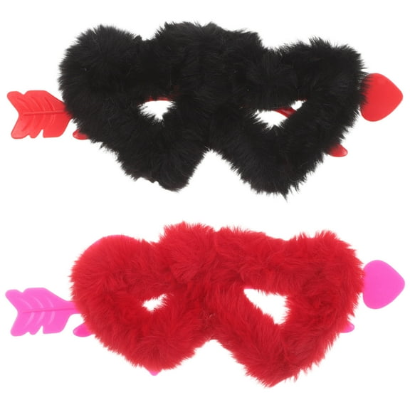 HEANUJJ Cute Heart Shaped Sunglasses Assorted Color Fuzzy Wrap Design Party Favor 2Pcs