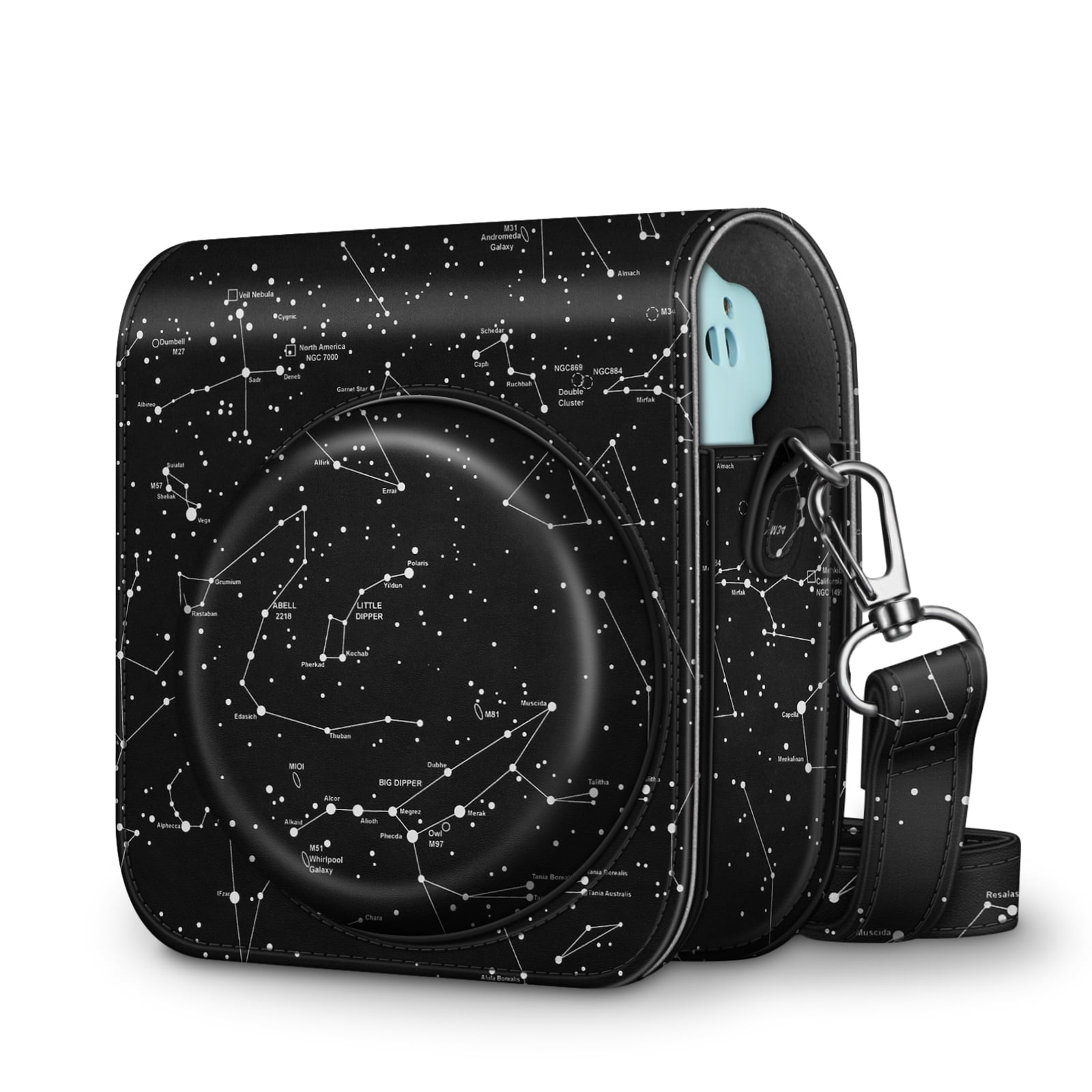 Fintie Protective Case for Fujifilm Instax Square SQ1 Instant Camera Clear Crystal Hard PVC Cover with Adjustable Removable Rainbow Shoulder Strap