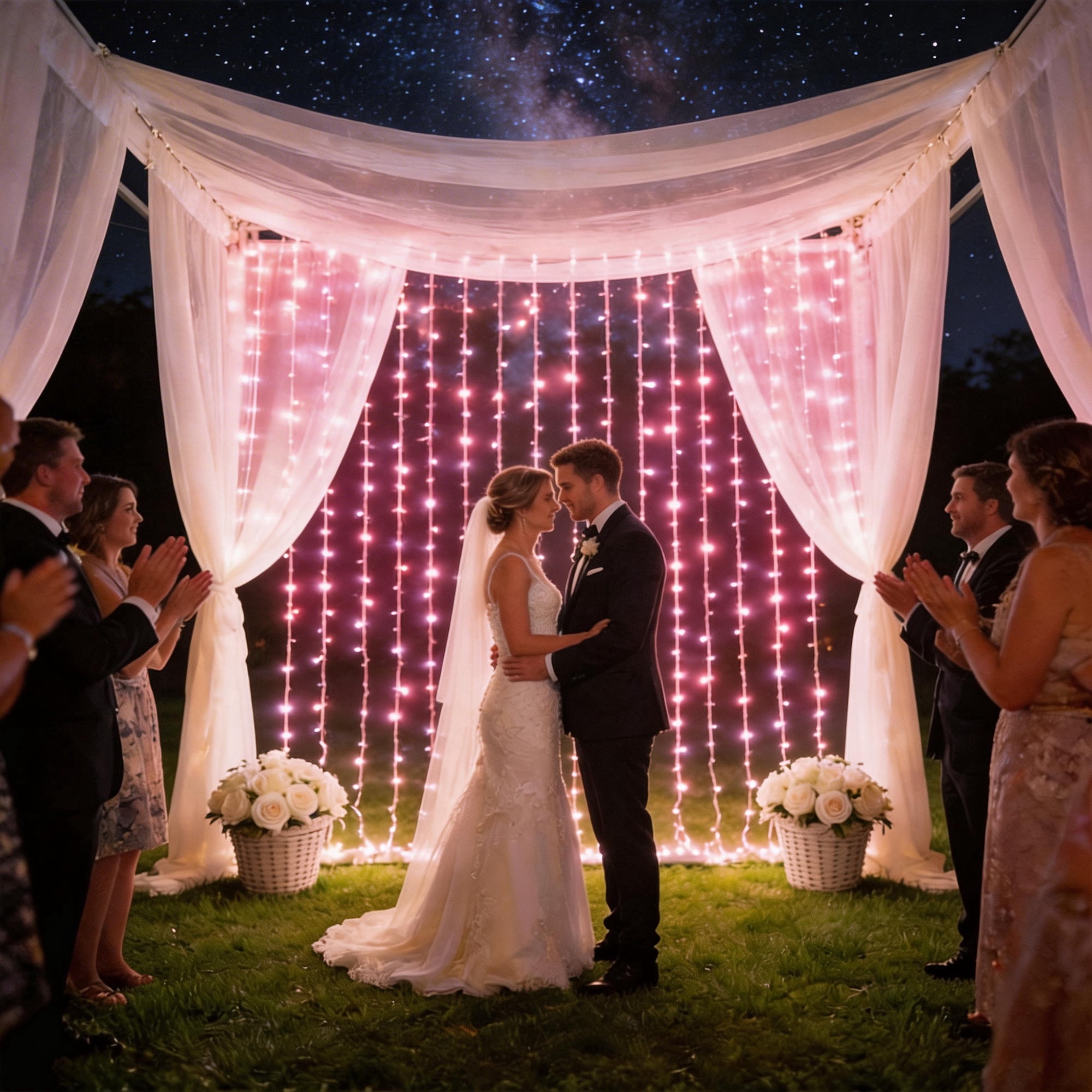 Beatineon 400 LED Curtain Lights, 9.8x6.5Ft, Plug in Window Curtain Lights, Hanging Christmas String Lights for Bedroom Garden Wedding Party Outdoor Indoor Wall Decorations,Pink
