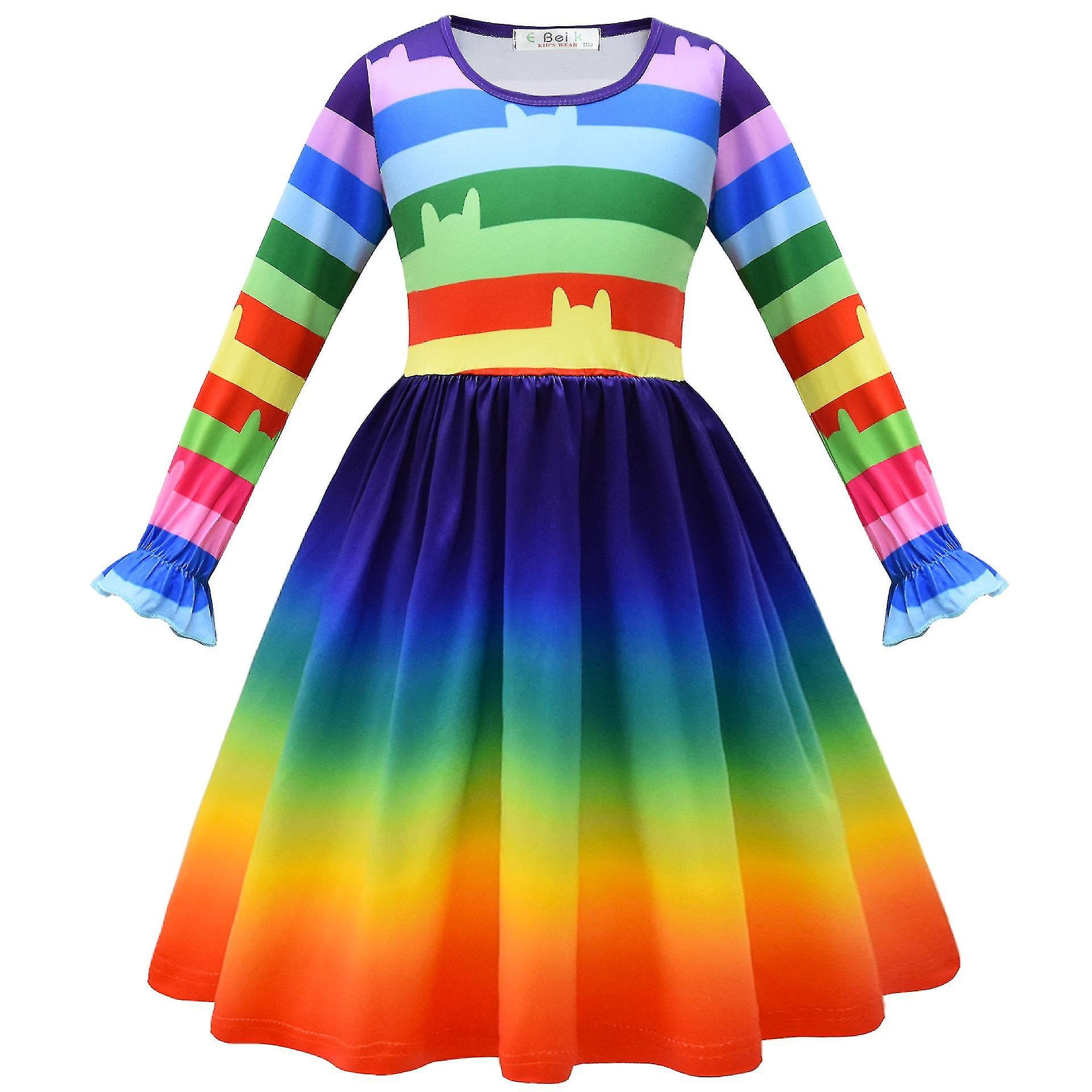 Long sleeve rainbow dress deals