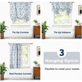 thumbnail image 2 of DriftAway Claire Watercolor Floral Leaves Room Darkening Tie Up Curtain for Kitchen Bathroom Small Window Adjustable Balloon Tie Up Shade Single Rod Pocket 47"L x 25"W Navy, 2 of 9