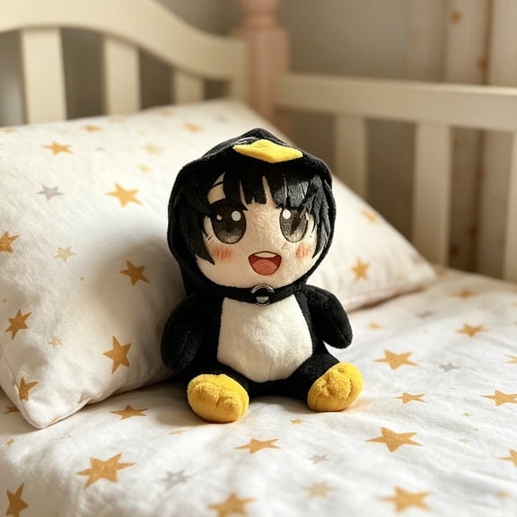 22cm New Anime GUGUGAGA Penguin Figure Plush Toys - Cute Penguin Costume Girl