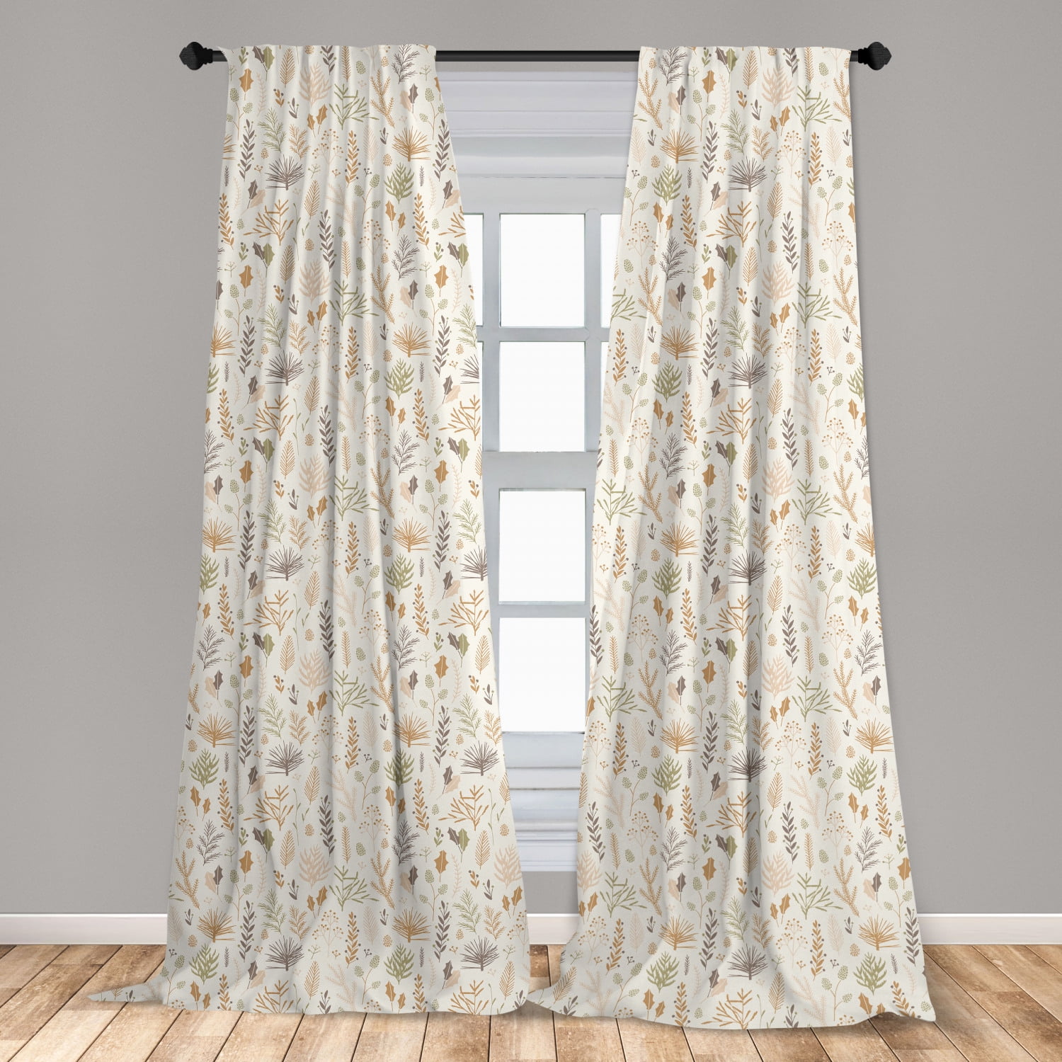 Set of 2 Waverly Curtain Panels Window Drapes Floral  Size 28"W x 34"L 