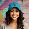 thumbnail image 3 of Dalix Capybara Cap Embroidered Dad Baseball Hat Cotton Adjustable Womens in Teal, 3 of 5