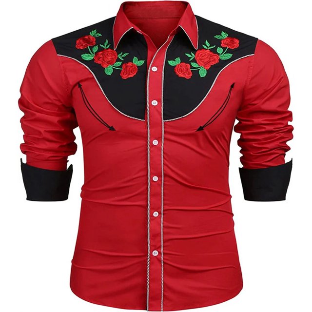 Camisa tribal occidental para hombre, manga larga, solapa, impresión HD, rosa, material de alta calidad, suave, cómoda, para fiestas, moda al aire libre, nueva