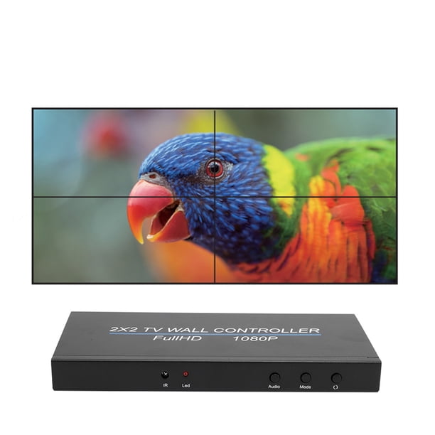 Controlador de pared de vídeo digital 2X2 Procesador de conmutación de matriz 1080P 60hz Divisor empalmador LED HD de 12 V Cuatro pantallas con control remoto Matriz de vídeo