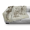 thumbnail image 3 of Vintage Woman Soft Flannel Fleece Throw Blanket, 2 Women Posing in Front of a Nostalgic Camera for Taking Photographs, Cozy Plush for Indoor and Outdoor Use, 50" x 60", Beige and Sepia, by Ambesonne, 3 of 6