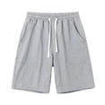 thumbnail image 5 of Men's Linen Shorts with Big Pockets Lightweight Breathable Casual Beach Vacation Shorts for Men Summer Yoga Big and Tall Size S-3XL Gray, 5 of 8