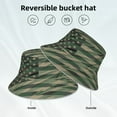 thumbnail image 5 of Gaeub Jungle Green Camo USA Flag Printed Double Sided Reflective Bucket Hat Foldable Sun Hat for Camping Hiking Fishing, 5 of 9