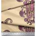 thumbnail image 2 of Soimoi Polyester Crepe Fabric Floral & Paisley Block Print Fabric by The Yard 42 Inch Wide, 2 of 3