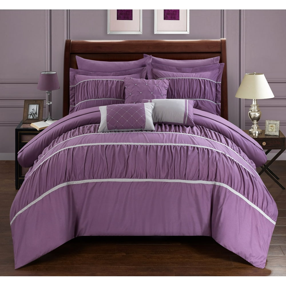 Chic Home 10-Piece Wanda Pleated & Ruffled King Bed In a Bag Comforter