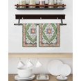 thumbnail image 3 of Green Boho Kitchen Dish Towels for Drying Dishes Set of 2, Ethnic Geometric Middle Century Art Waffle Weave Microfiber Hand Tea Bathroom Towels Quick Dry & Absorbent Towel 15.7x23.6, 3 of 7