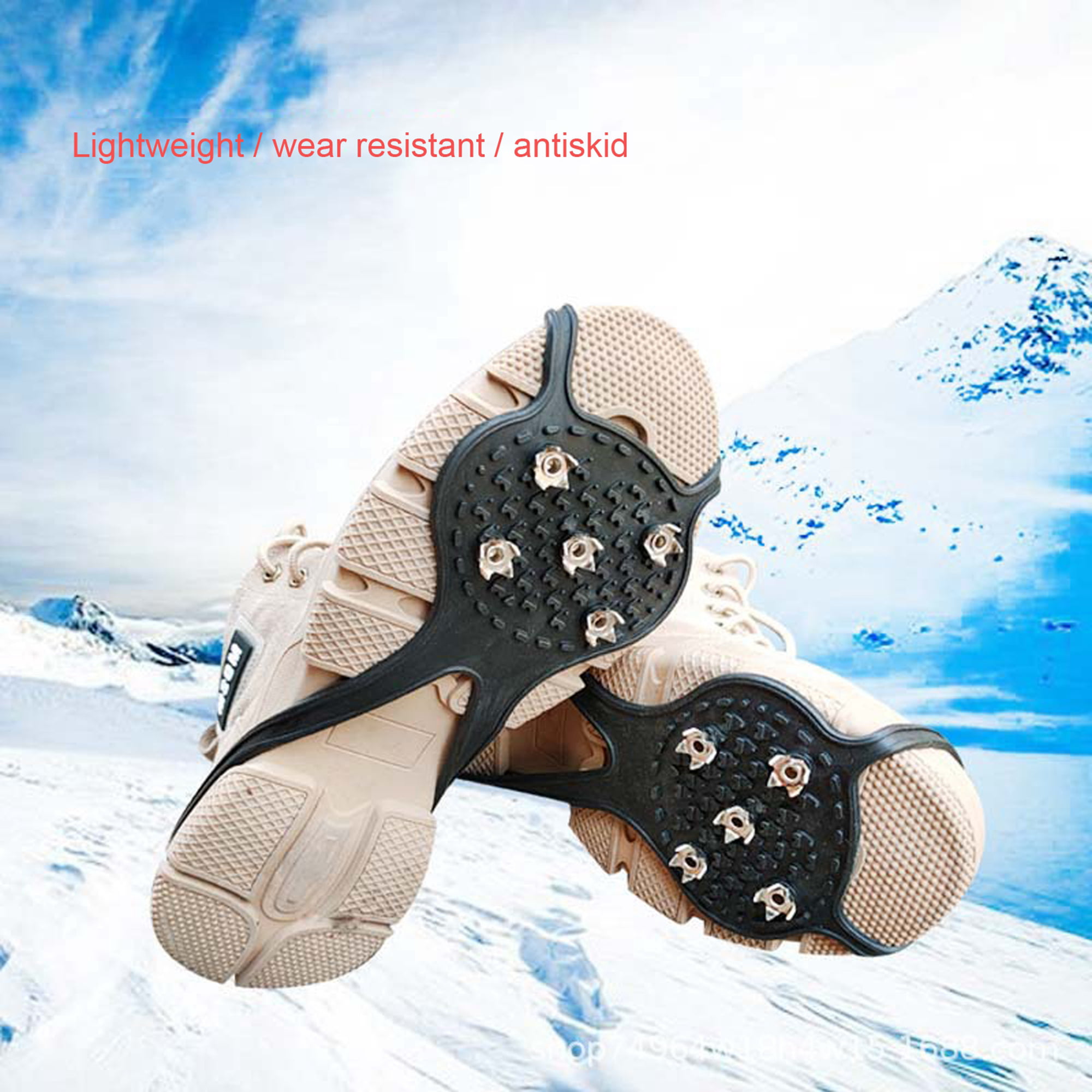 Lightweight Hiking on Snow and Ice Jogging for Climing Walking 10 Teeth Climbing Spikes Crampons 01 Ice Snow Traction Cleats 