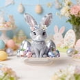 thumbnail image 4 of Easter Decoration Bunny Ornament, 2D Acrylic Desktop Ornament, for Living Room Bedroom Festival Tabletop Ornaments, 4 of 8