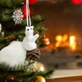 thumbnail image 5 of Zawou White Lifelike Squirrel Ornament, Mini Figurine and Hanging Christmas Decor for Tree, Desktop, and Indoor Holiday Display, 5 of 7