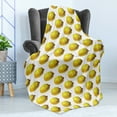 thumbnail image 4 of Lemon Soft Flannel Fleece Blanket, Watercolor Painting of Lemon Fruit on Plain Background Food Deco Print, Cozy Plush for Indoor and Outdoor Use, 70" x 90", Yellow and Earth Yellow, by Ambesonne, 4 of 5