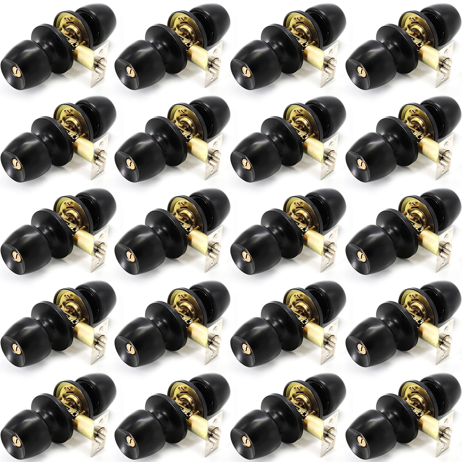 Villar Home Designs Door Knob Versa Black Keyed 20 Pack