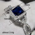 thumbnail image 3 of K-KED Women 925 Silver Filled Clear Blue Wedding Party Ring Cubic Zircon Sz 5-12-12-Clear, 3 of 5