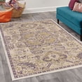 thumbnail image 2 of Vintage Decorative Rug, Weathered Look Abstract Square Details Retro Ethnic Themed Ornament, Quality Carpet for Bedroom Dorm and Living Room, 6 Sizes, Ecru Mustard and Quartz, by Ambesonne, 2 of 4