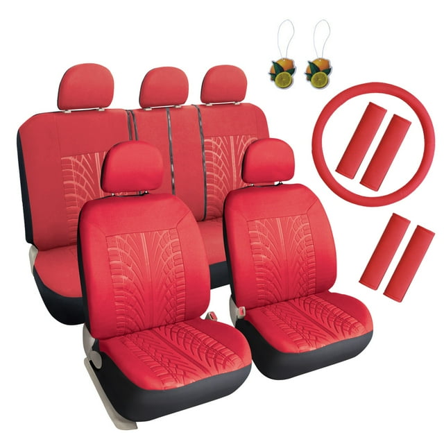 Leader Accessories 17pcs Auto Universal Embossed Cloth Car Seat Covers
