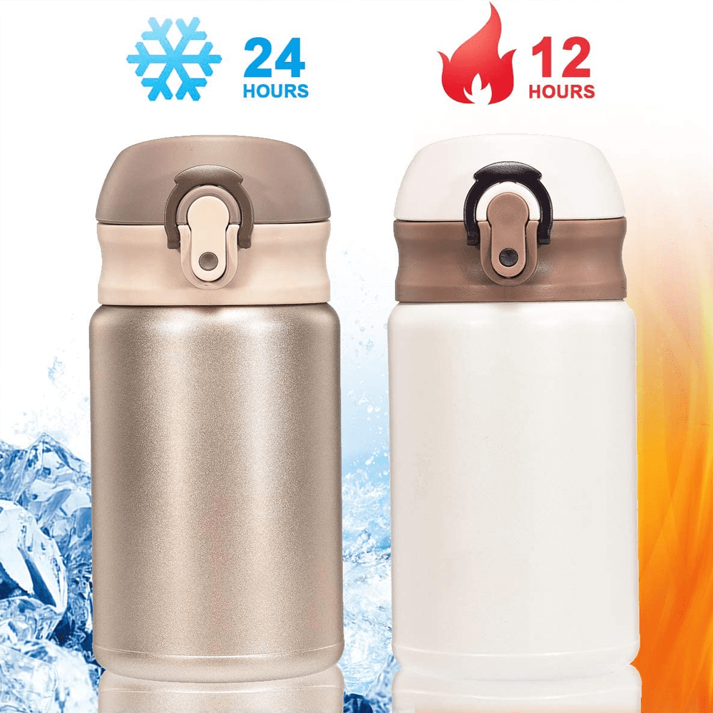 Mini Thermos Cute Water Bottle - 10 Oz Tiny Insulated Vacuum 18/10  Stainless Steel Small Flask - Leak Proof & Spill Proof & Keeps Cold And Hot  For Dri