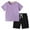 Purples, variant on LLYwey 2 Piece Summer Outfit Sets for Toddler Girls Boys Short Sleeve T-Shirt and Shorts 2 Piece Outfit Clothes Sets, New-40, Black, 2T