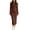 Brown, variant on Dresses for Women Wedding Guest Casual Slim Fit Solid Color Long Sleeve Hooded Drawstring Midi Dresses Solid Color Bodycon for Holiday Daily Party Dates