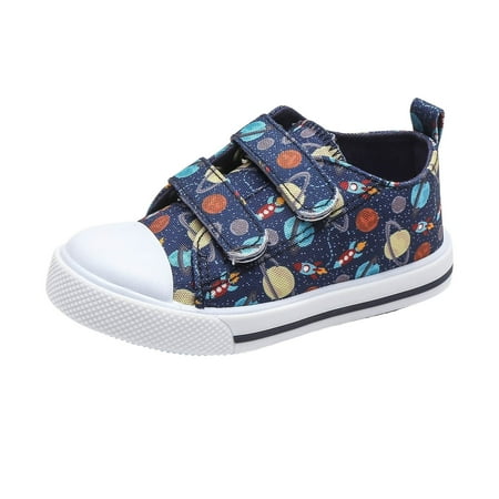 Zshosam Toddler Boys & Girls Shoes Kids Canvas Sneakers with Cartoon Dual Hook and Loops(Brown 21)