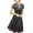 Black, variant on Women's Party Dress Short Sleeve Round Neck with Lace Trim Floral Elegant Cocktail Dress for Spring Fall Banquet Wedding Guest,Black,2XL