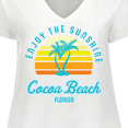 thumbnail image 4 of Inktastic Summer Enjoy the Sunshine Cocoa Beach Florida in Blue Women's Plus Size V-Neck T-Shirt, 4 of 5
